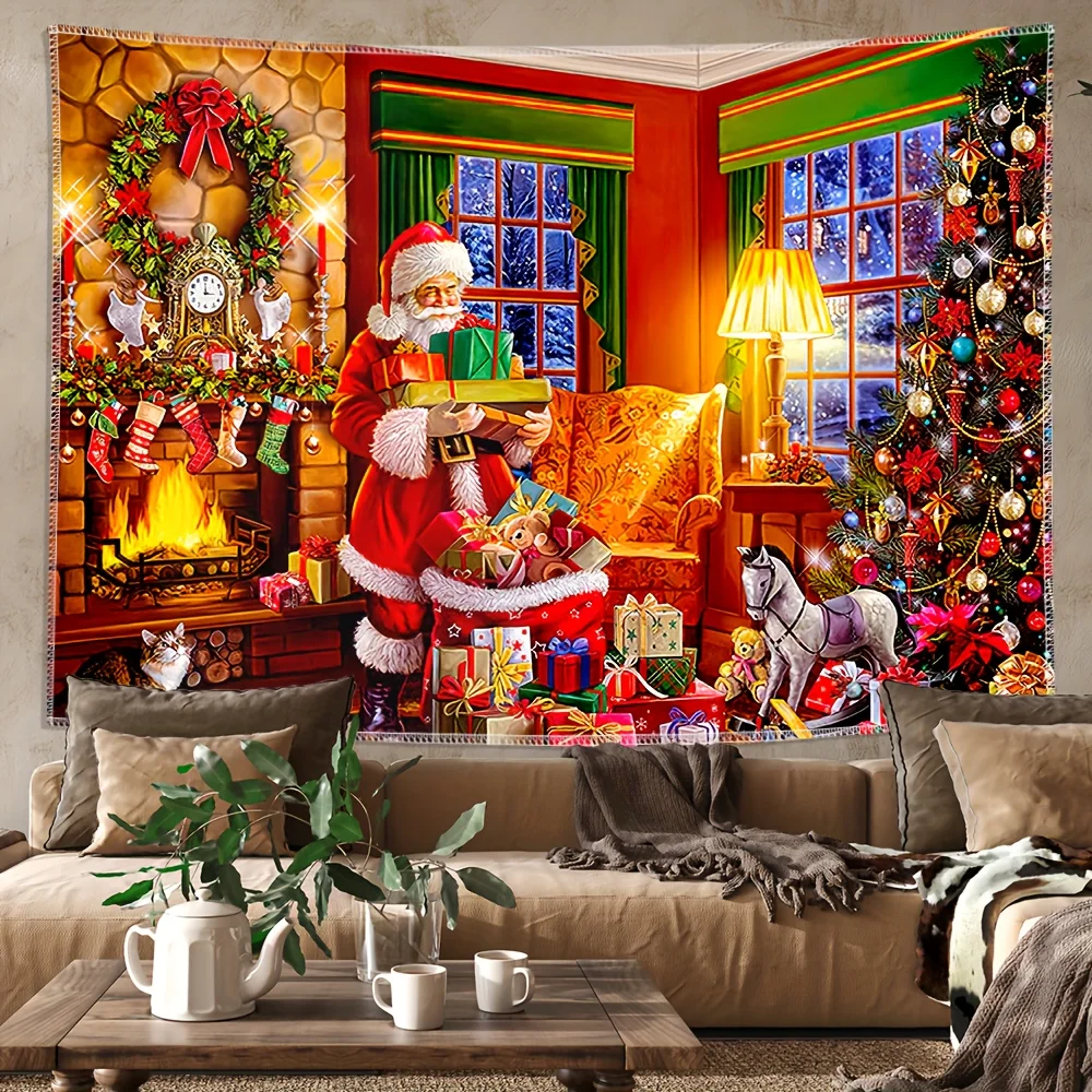 Weihnachts kamin Wandteppich, Wohnzimmer, Schlafzimmer, Büro, Wohnkultur, Raum dekoration, Party dekor