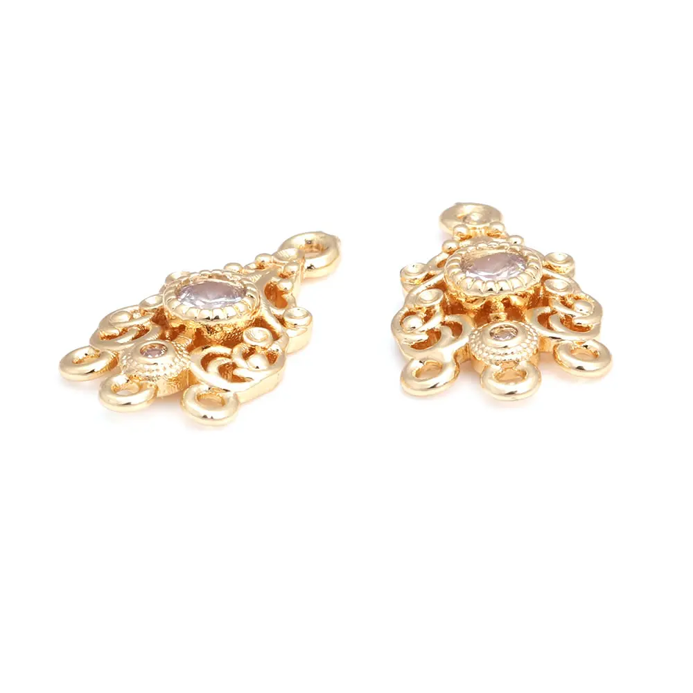High Quality 18K Gold Color Brass and Zircon More Style Earrings Connect Charms Pendants Jewelry Making Diy Findings Accessories