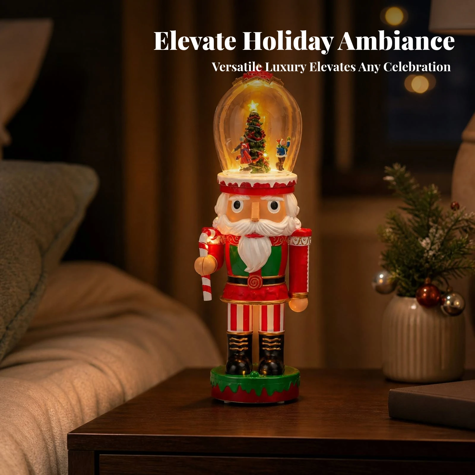 Nutcracker Soldier Melody Player Traditional Nutcracker Melody Player Figurines Indoor Charming for Mantel