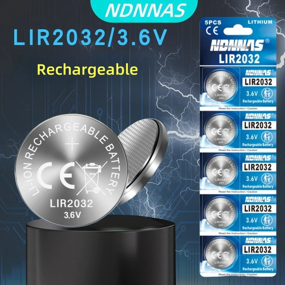 2-50PCS LIR2032 Rechargeable Battery 2032 Lithium charging Can Replace CR2032 for watches