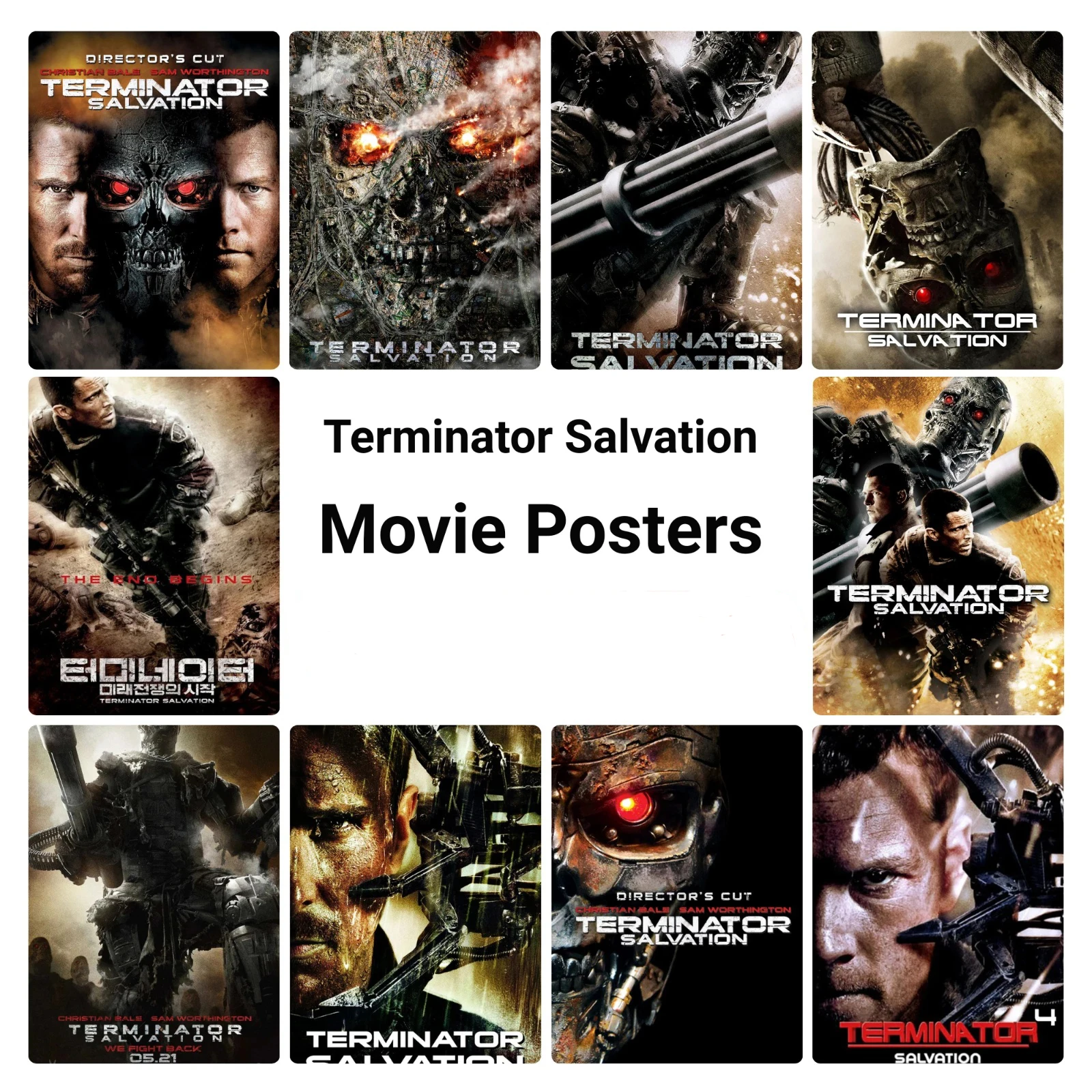 Película Terminator Salvation (2009), póster artístico impreso en lienzo, sala de estar, imagen decorativa para la pared del hogar