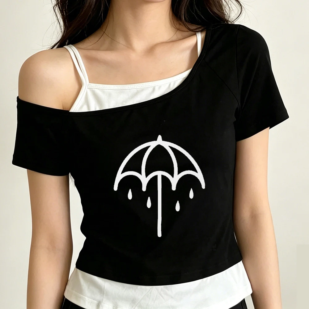 Bring Me the Horizon crop top women emo funny manga shirt meme harajuku cutecore