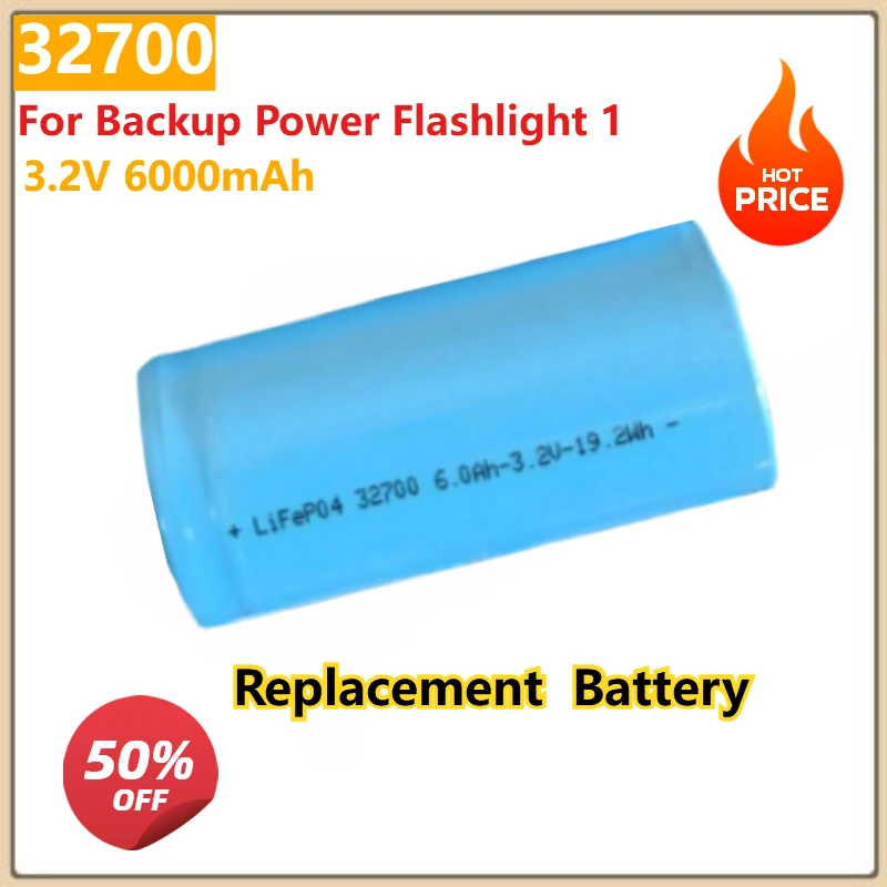 

For Backup Power Flashlight 1 32700 3.2V 6000mAh LiFePO4 Rechargeable Batter Large Capacity