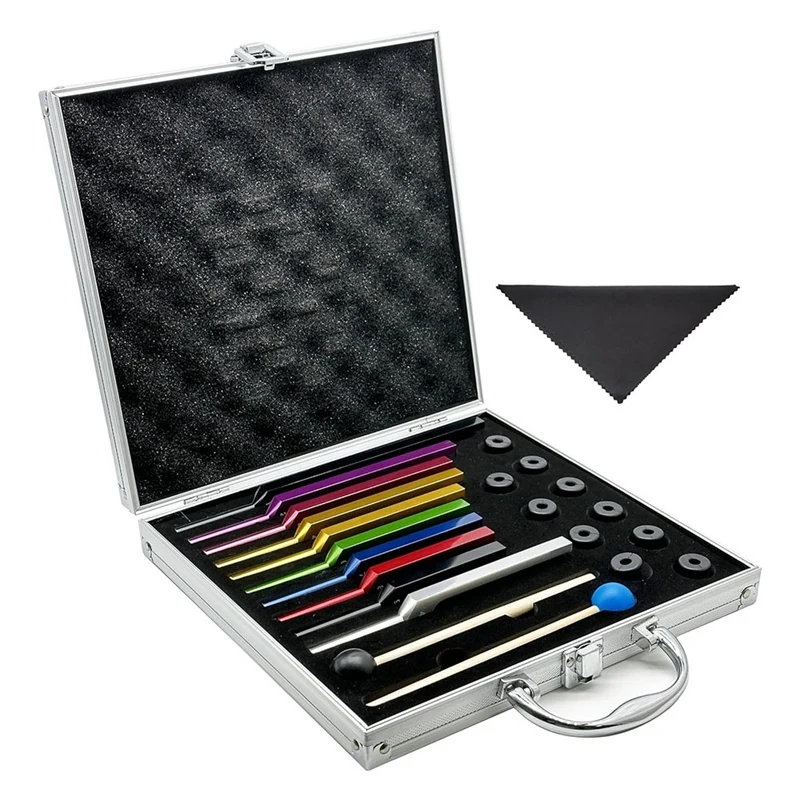 

10 Piece Tuning Forks Set Unweighted Forks As Shown Aluminum Alloy With Cleaning Cloth, Rubber Mallets And Aluminum Box