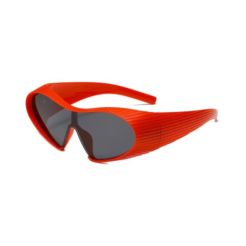 2025 New Fashion Personality Y2k Trendy Sunglasses For Men And Women Futuristic Large Frame One-piece Protective Glasses 7751 - view 4