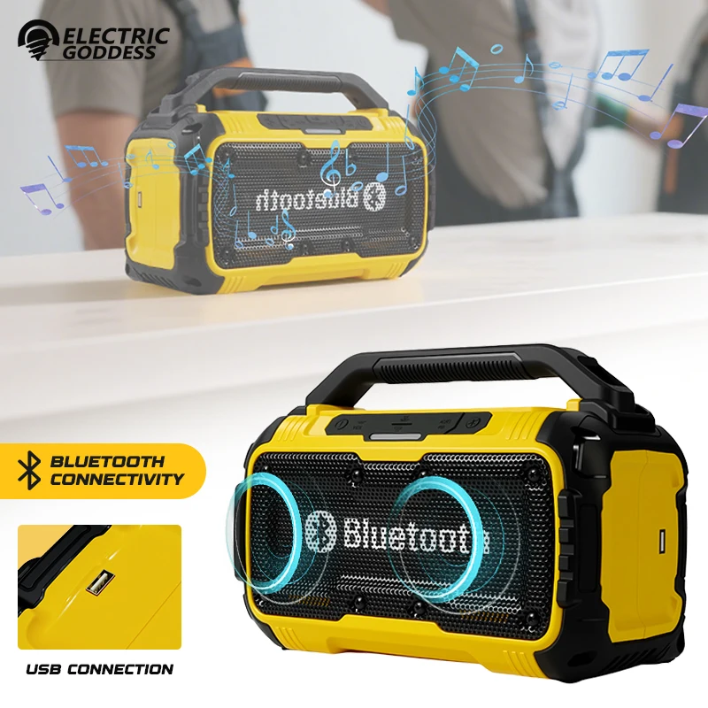 Portable Speaker Wireless Bluetooth-compatible Subwoofer Outdoor Construction Site Waterproof Loudspeaker Stereo Surround ﻿