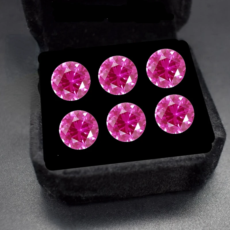 Boxed Premium Natural Pink Ruby Round Cut For Gem Collecting And Jewelry Making VVS Loose Gemstones Various Sizes