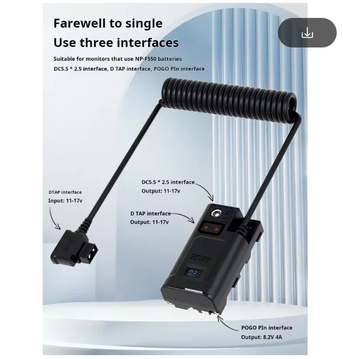 ZITAY D-TAP to NP-F550 กล้อง Dummy แบตเตอรี่สําหรับ Sony NP-F330 F530 F570 F770 F970 F750 TR516 TR910 TR917 ไฟ Led Power Adapter