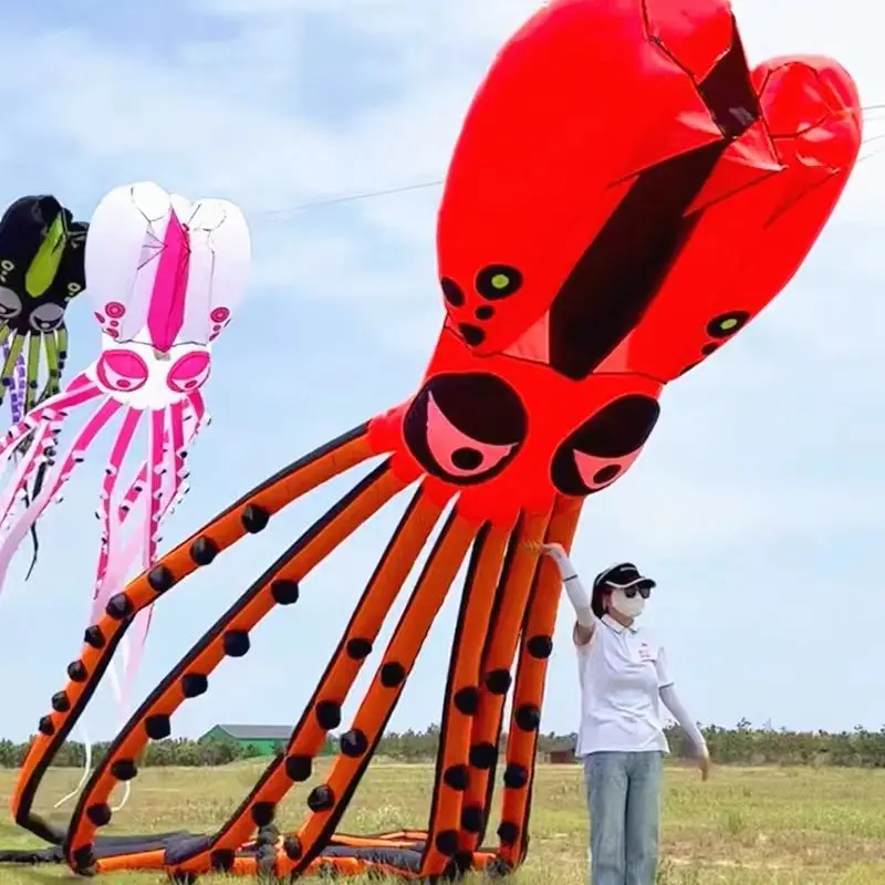 Pipas de pulpo grandes para adultos, fábrica de pipas de viento profesionales, juguetes inflables ripstop de nailon, juguetes para exteriores, bolsa koinobori