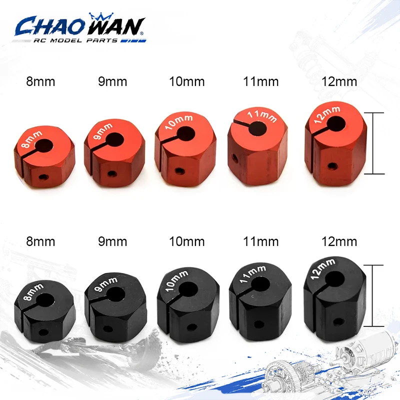 4Pcs Aluminum 8/9/10/11/12mm Thickness 12mm Wheel Hex Drive Adaptors for Axial SCX10 HSP HPI Tamiya 1/10 RC Car Model