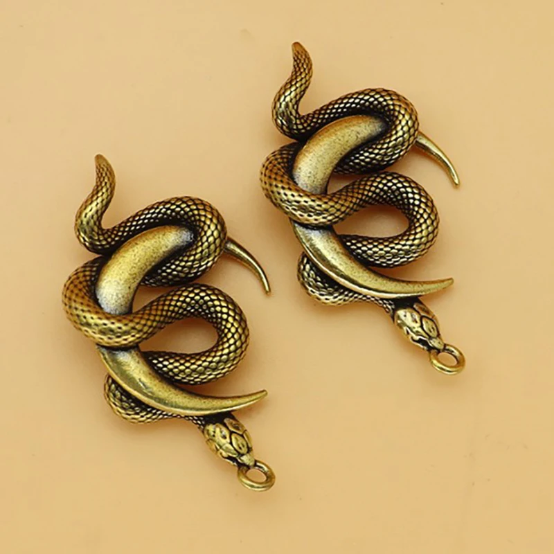 Retro Copper Snake Boa Ornament Decoration Tea Pet Antique Animal Figurines Miniatures Desk Living Room Home Decor Accessories