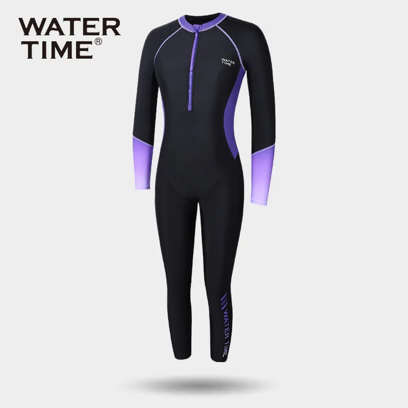 WaterTime Women's Conservative Racing Full-Sleeve Wetsuit, Diving, Sun Protection, Surfing Sport Suit
