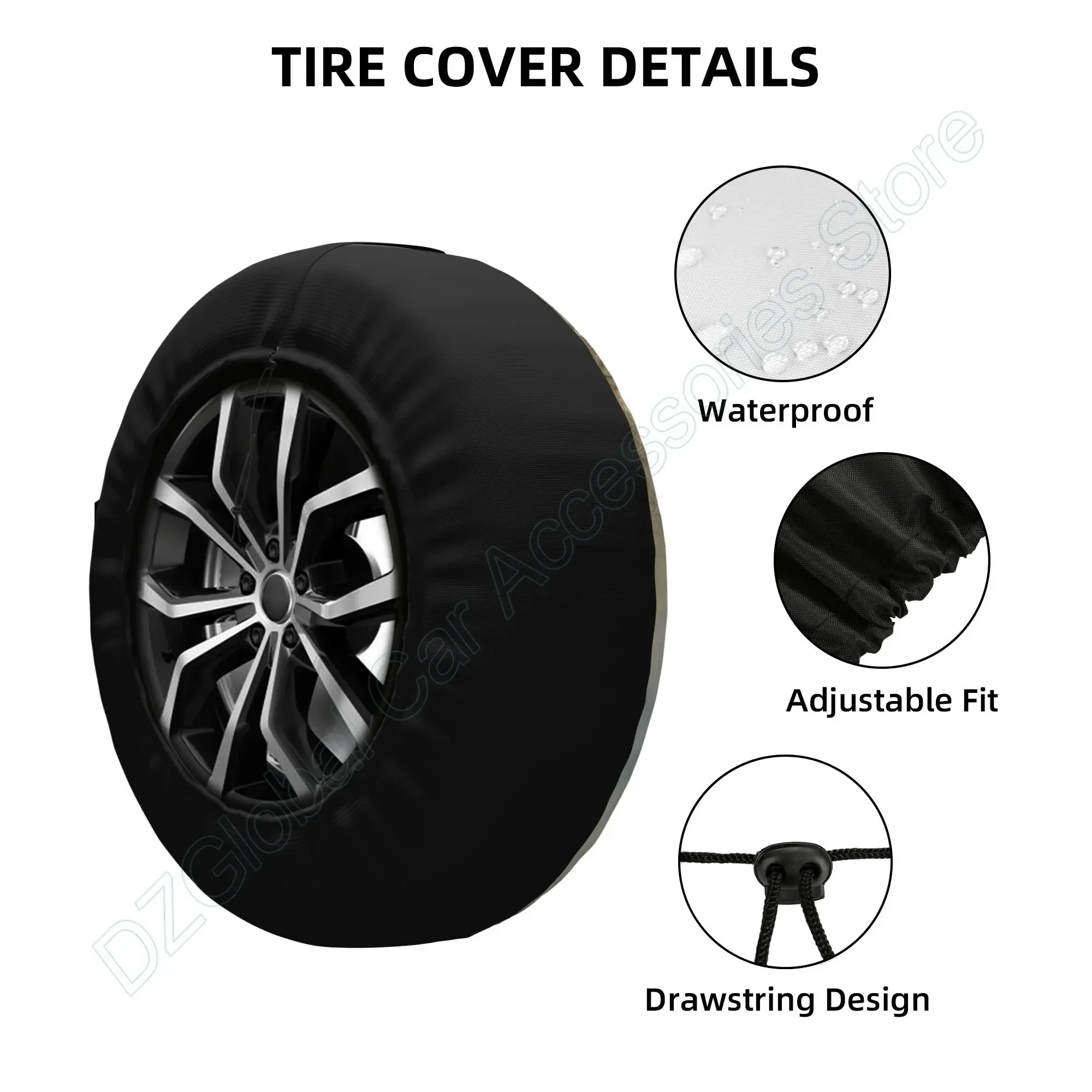 Nature Mountain Compass Spare Tire Cover Wheel Protectors for Trailer Rv SUV Truck Camper Travel Trailer 14 15 16 17 Inch