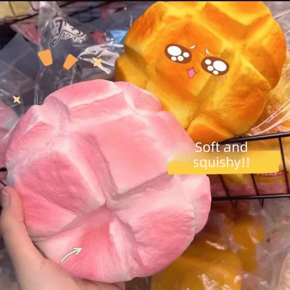 Simulated Bread Squishy Toy Prank Decoration Oversized Sensory Fidget Bread Slow Rising Soft Elastic Pineapple Bun Squishy