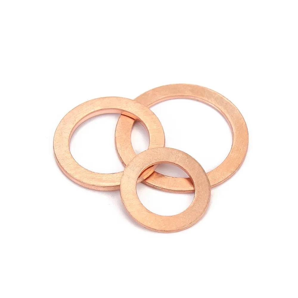 0.5-3mm Thickness x 3 4 5 6 7 8 9 10 mm ID Pure Copper Washer Sealing Gasket For Ship Pressure Gauge