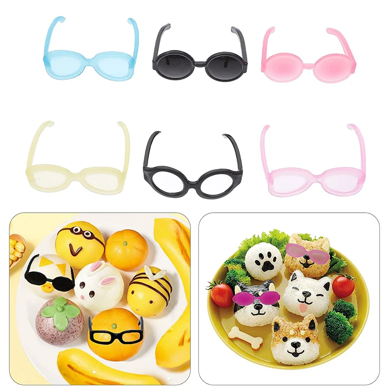 4/8/16Pcs Bento Decoration Tools Lunch Bento Box Food Glasses Headwear Buffet Sandwich Toppers Decor For Bento Decoration