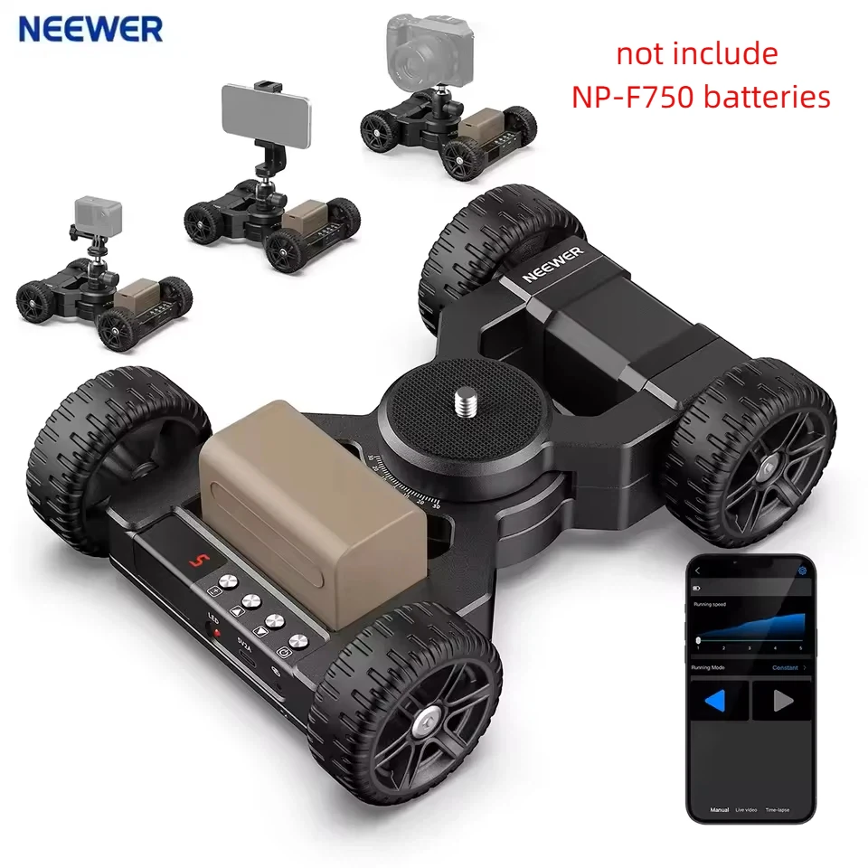 NEEWER Motorized Camera Slider Dolly Kit For iPhone Samsung DSLR Camera Camcorder GoPro with App Control, Ultra Quiet Dual Motor