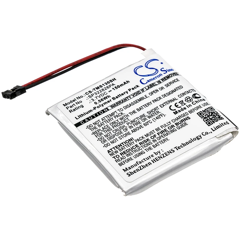 Batterie de montre intelligente pour TomTom Spark 3, cardio 2, GPS éventuelles 322826PA, capacité 150mAh, 0,56 Wh, type li-polymère 3.70V