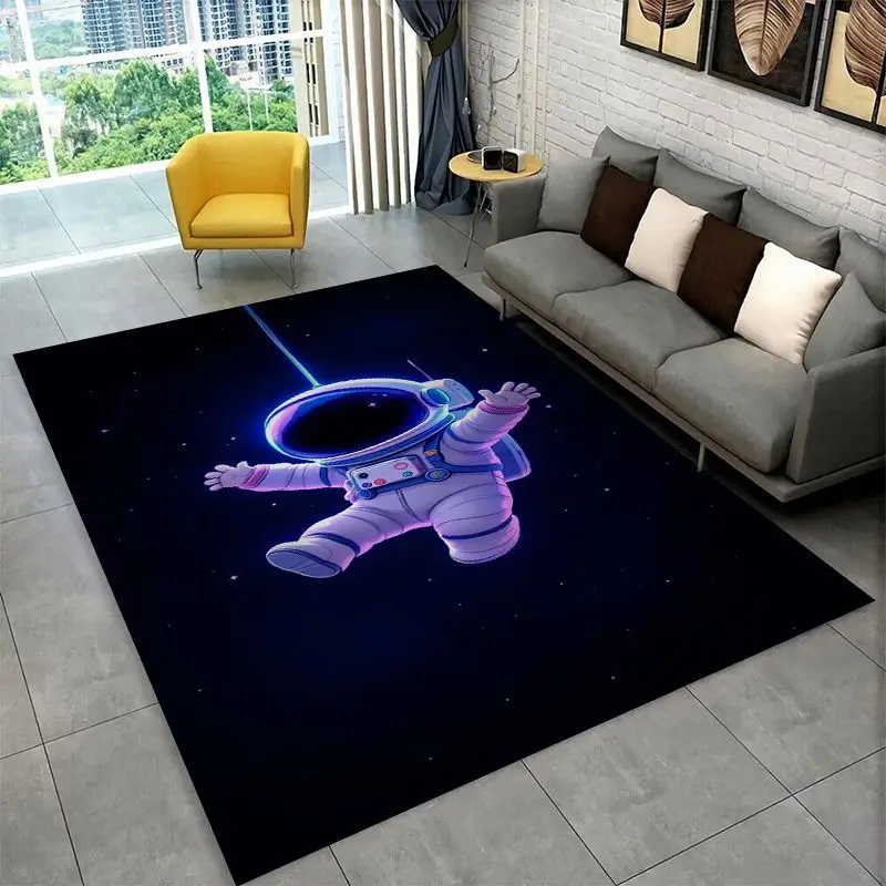 Cartoon Astronaut Spaceman Planet Large Area Rug Non-slip Carpet for Bedroom Living Room Sofa Doormat Home Decor Floor Mat Gift