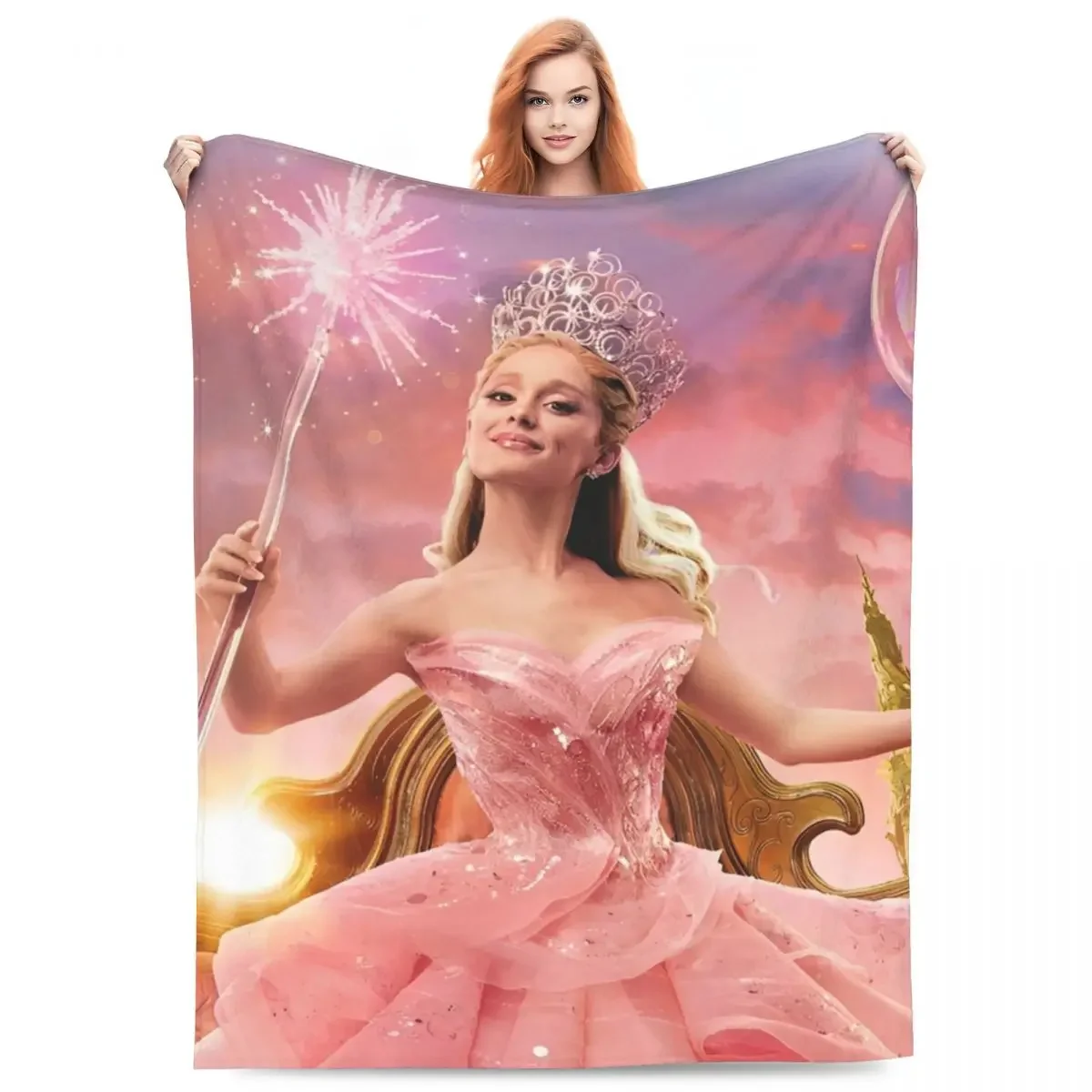 Wicked Elphaba & Glinda Tonal Warm Soft Blankets Musical Movie 2024 Travel Plush Bedding Throws Funny Bedroom Flannel Bedspread