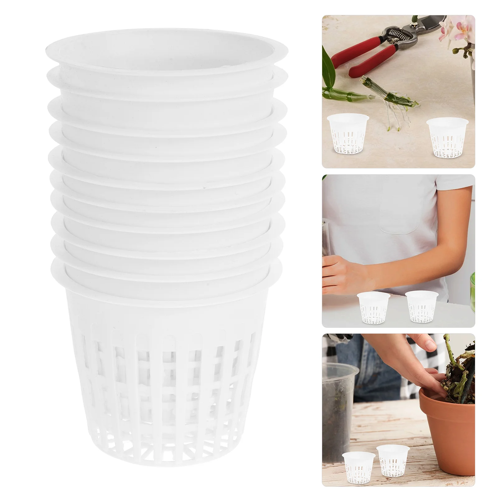 

10 Pcs Nursery Hydroponic Orchid Pot Hydroponics Supplies Kitchen Basin Colander Plastic Net Pots