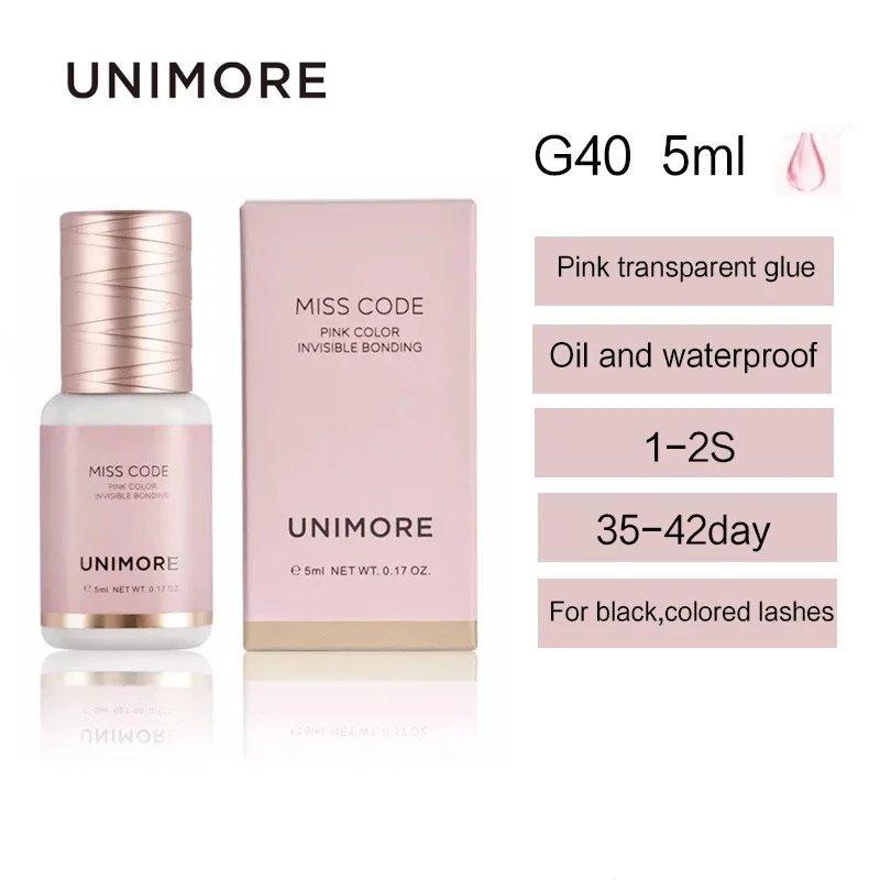 

UNIMORE Transparent Pink Eyelash Extension Glue Lash Adhesive Professional Eyelash Grafting Quick-dry Waterproof Eyelash Glue