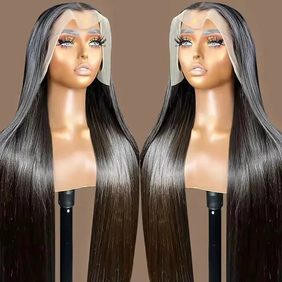 40 44 Inch Bone Straight 13x4 Human Hair Wigs Transparent Lace Frontal Wig For Women 13x6 360 Hd Lace Front Wigs Pre Plucked Wig