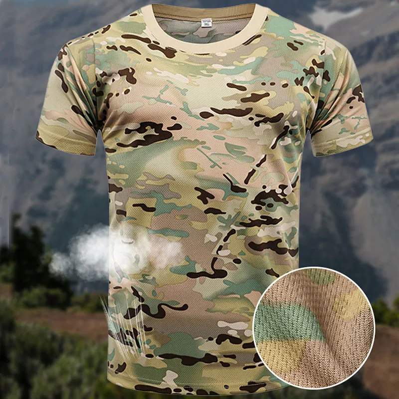 Oulylan Quick Dry Forest Camouflage T-shirt Man Jungle Desert Camou Graphic T Shirt For Men Clothing Gym Fitness Tops T-shirts