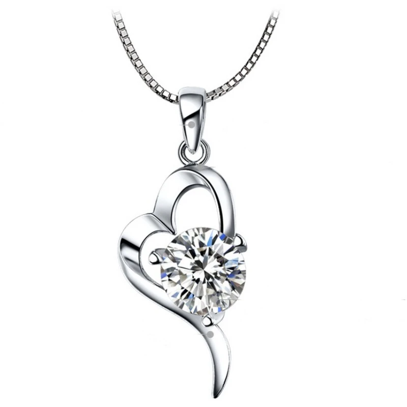 

925 sterling silver fashion light luxury love at first sight zircon pendant necklace birthday party anniversary gift