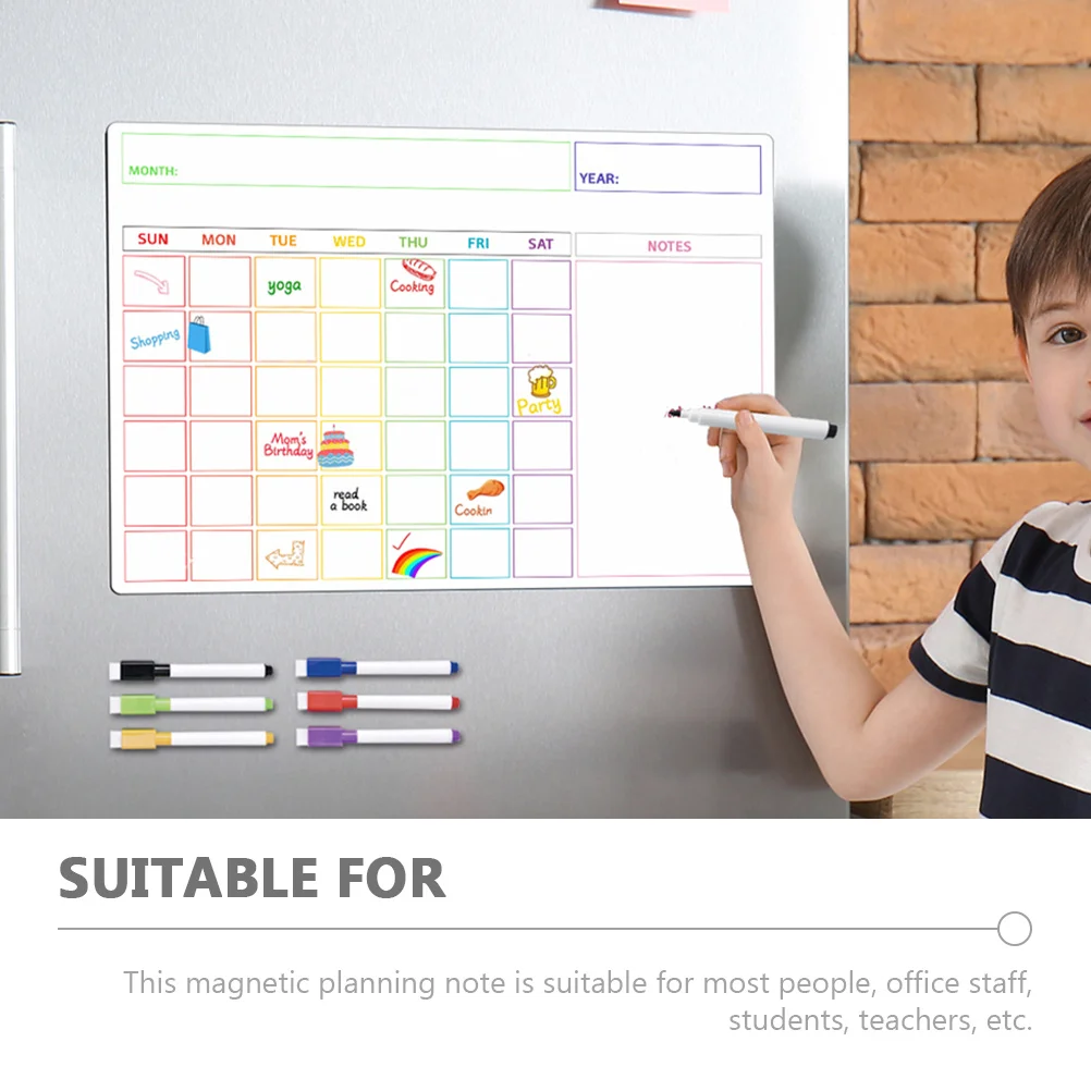 1Set Magnetic Fridge Dry Erase Board Easy to Use Smooth Surface Home Chore Organizer Magnetic to Do List for Fridge