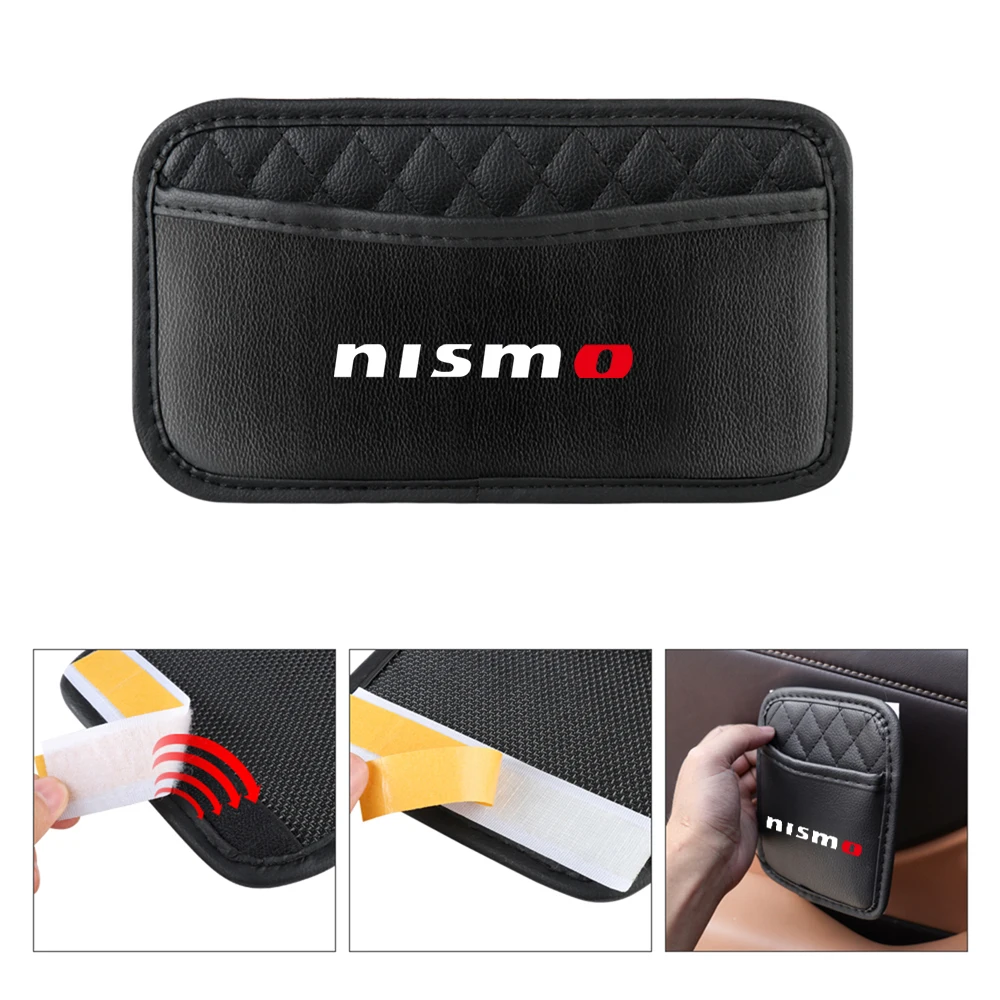 Car Back Seat Door Center Fashion Leather Storage Bag For Nissan X-trail Qashqai Note Juke Sentra Patrol Navara GTR Nismo Leaf