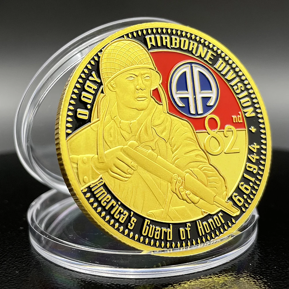 D-Day Commemorative Coin - Normandy Landing 82nd Airborne Division WWII Military Challenge Collectible Veteran Gift Coin view 4