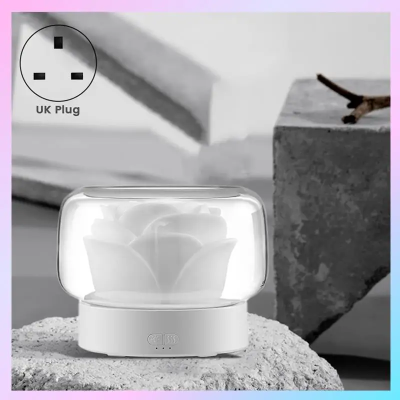 Difusor de aceite esencial de aromaterapia humidificador purificador de aire de flores ABRG-400Ml con luz de ambiente para regalo enchufe del Reino Unido