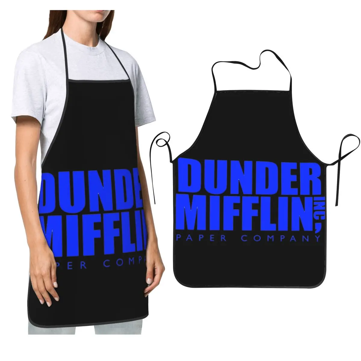 

Фартук с логотипом Dunder Mifflin для шеф-повара, приготовления пищи, выпечки, водонепроницаемый нагрудник, кухонный сарафан для чистки для женщин и мужчин, садоводства