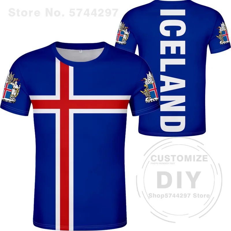 Iceland T Shirt Diy Free Custom Name Number Isl T-shirt Nation Flag Is Icelandair Icelandic Country College Print Photo Clothing