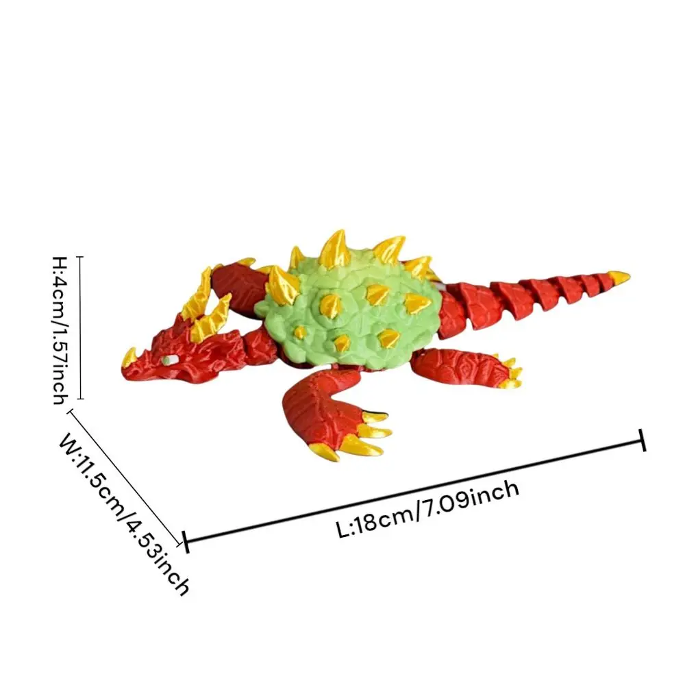 Big Eyes 3D Printed Dragon Turtle Model Realistic Design Plastic Material Articulated Dragon Turtle Doll 3D Printing Technology