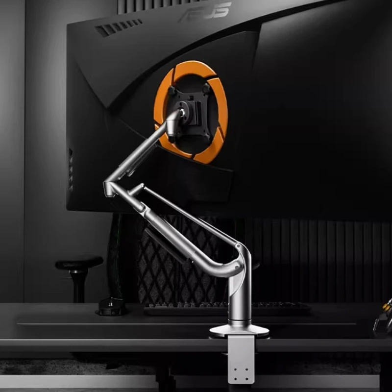 10KG Load Aluminum Monitor Stand,Adjustable Ergonomic Desk Arm,Full Aluminum Construction,Corrosion-Resistant Dual-Pivot Mount