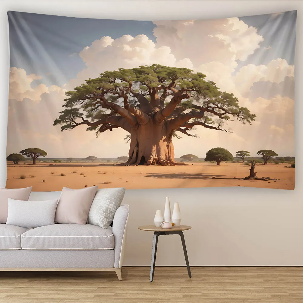

Scene Desert Tree Tapestry Room Wall Art Home Bedroom Aesthetic Decoration Multi Size Background Wall Hanging Cloth