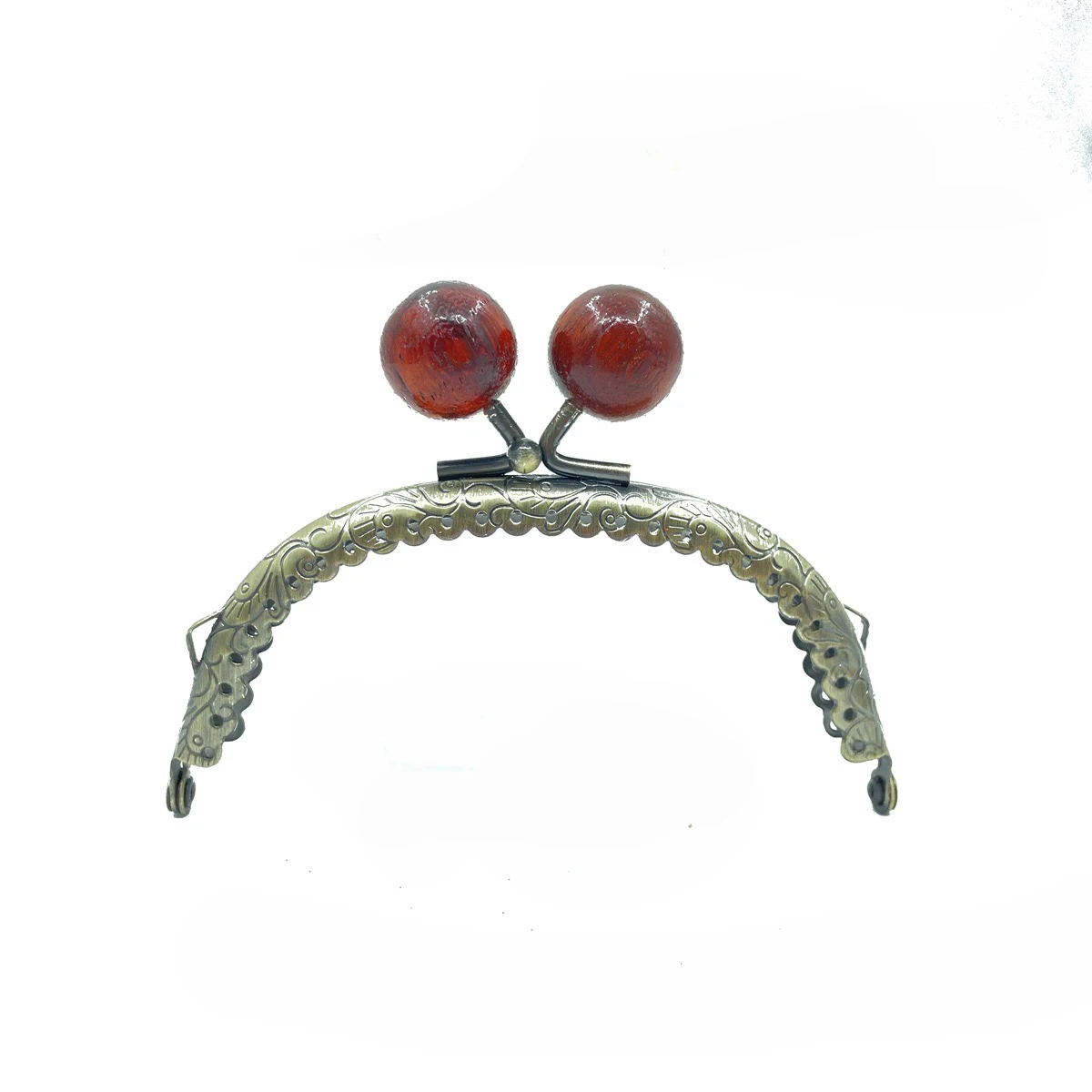 12.5CM Candy Head Bag Kiss Clasp Handles Retro Cute Bead Metal Coining Pattern Purse Frame DIY Bag Sewing Accessories