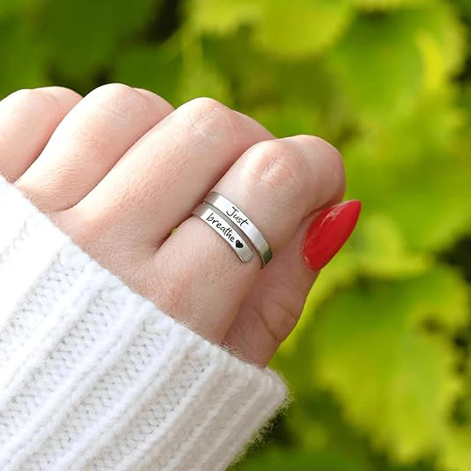 Anello Con Nome Personalizzato Anelli Coppia RWQIAN Con 2 Nomi - , Regolabile, Regalo Anello Con Nome Personalizzato Anelli Coppia RWQIAN Con 2 Nomi - , Regolabile, Regalo