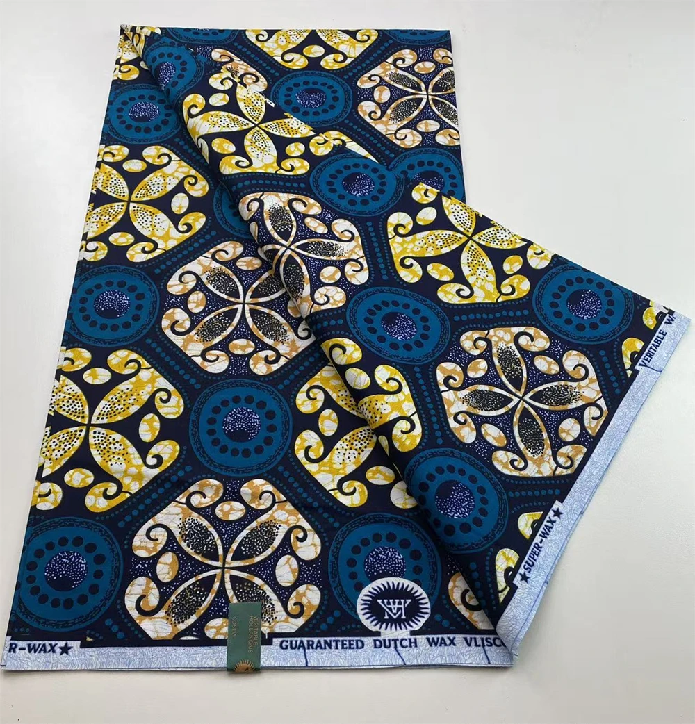 

Африканская восковая ткань, хлопок Pagne, африканские принты, восковая голландская женская одежда, 6 ярдов, батик, восковая ткань, ткань