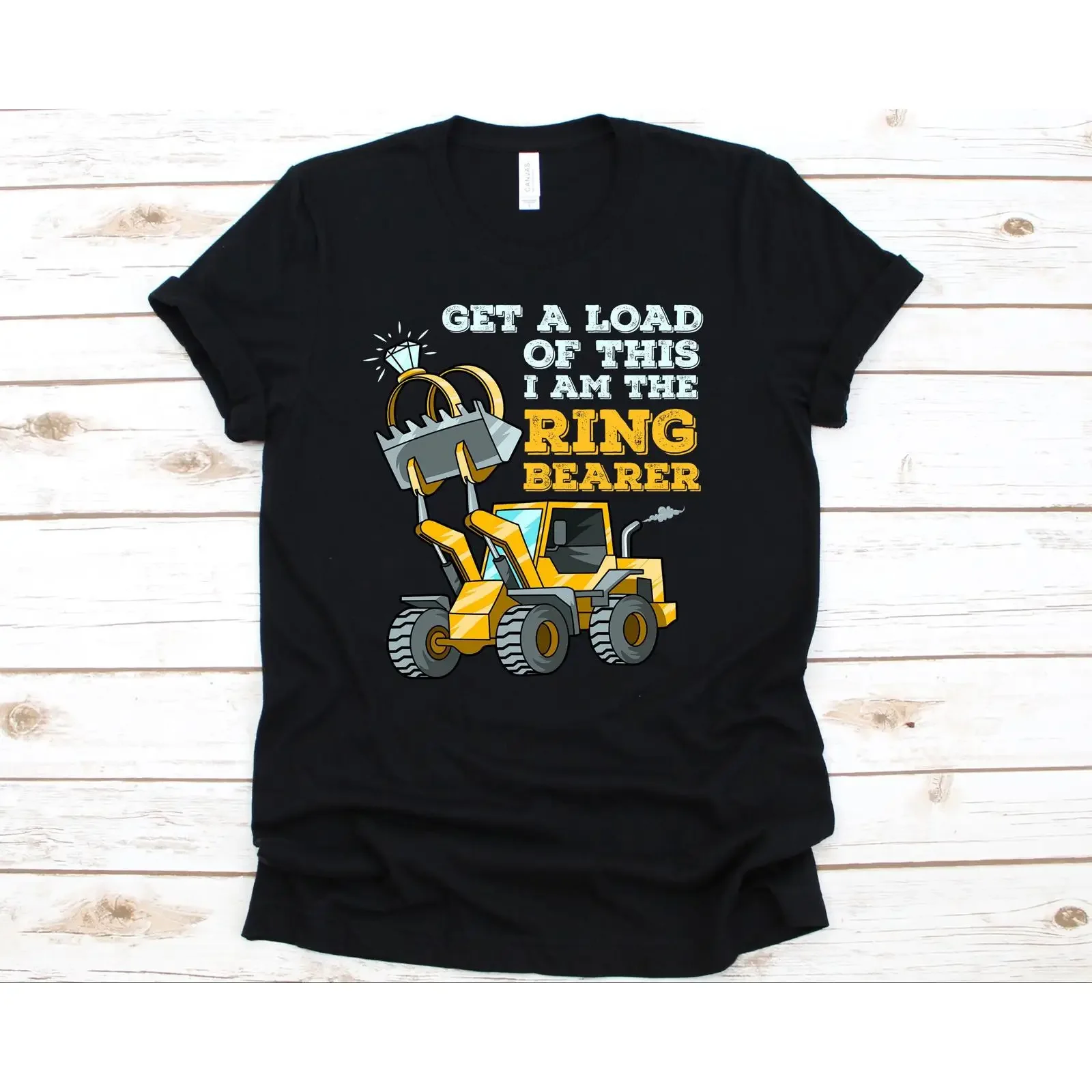 Get A Load Of This I Am The Ring Bearer Funny Construction Tractor Wedding T Shirt vintage Washed streetwear Soft fashion