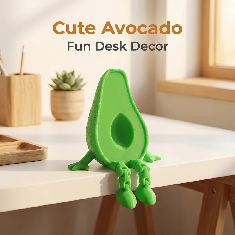 2.5×2.5‑Inch 3D Printed Movable Nectarine Figurine, Flexible Joint Cute Statue, Fun Desktop Decor, Easter Gift & Home Collectibl