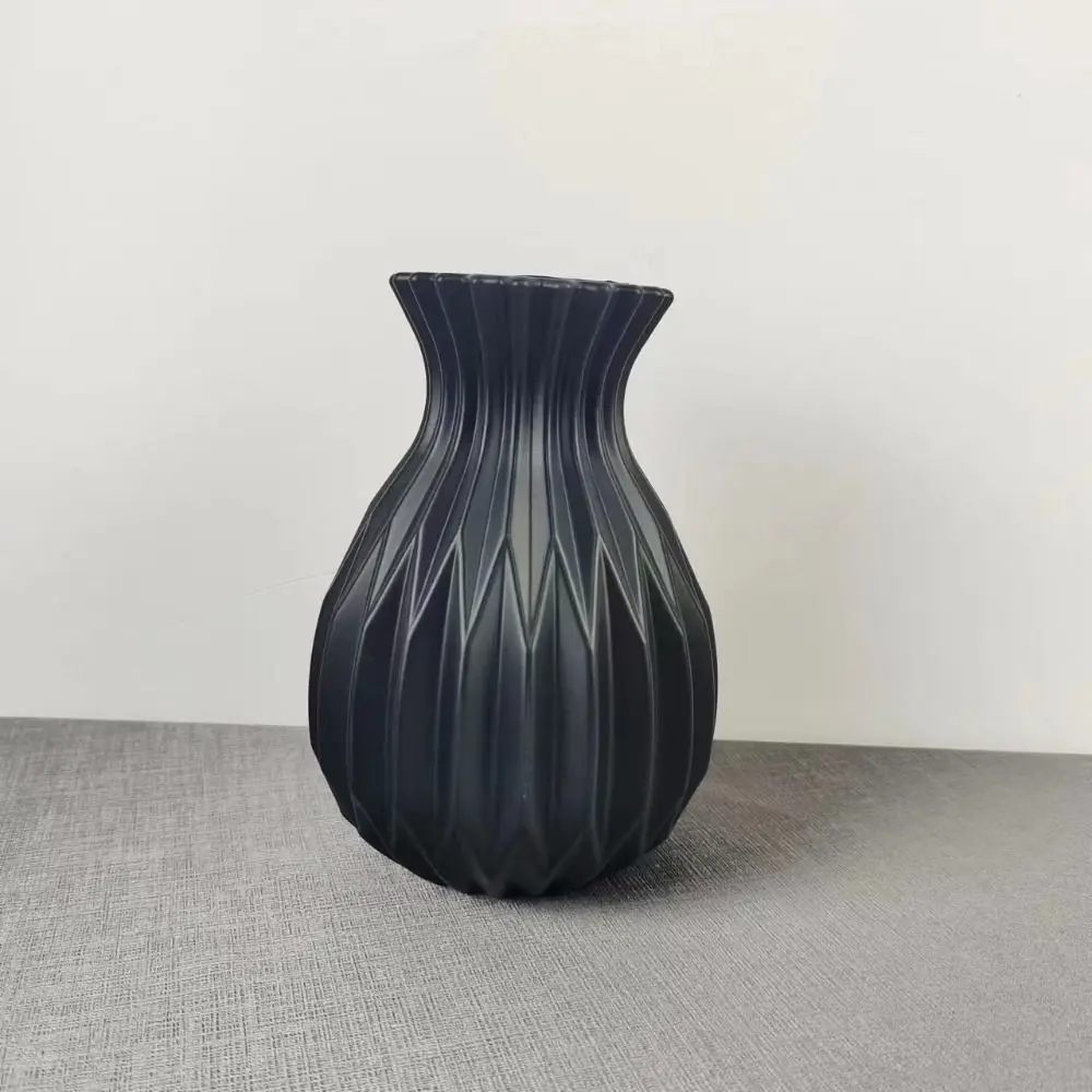 Imitation Ceramic Flower Vase Nordic Style Solid Color Flower Arrangement Container Living Room Decoration Plastic