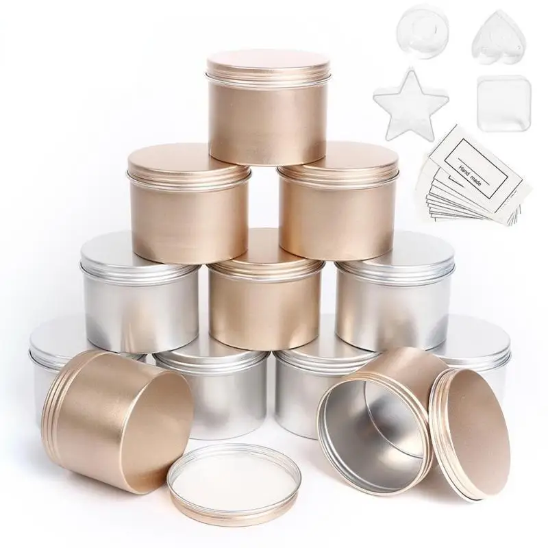 5Pcs Luxury Candle Jars with Lid Bulk Round Tin Containers for DIY Salves Skincare Beauty Samples
