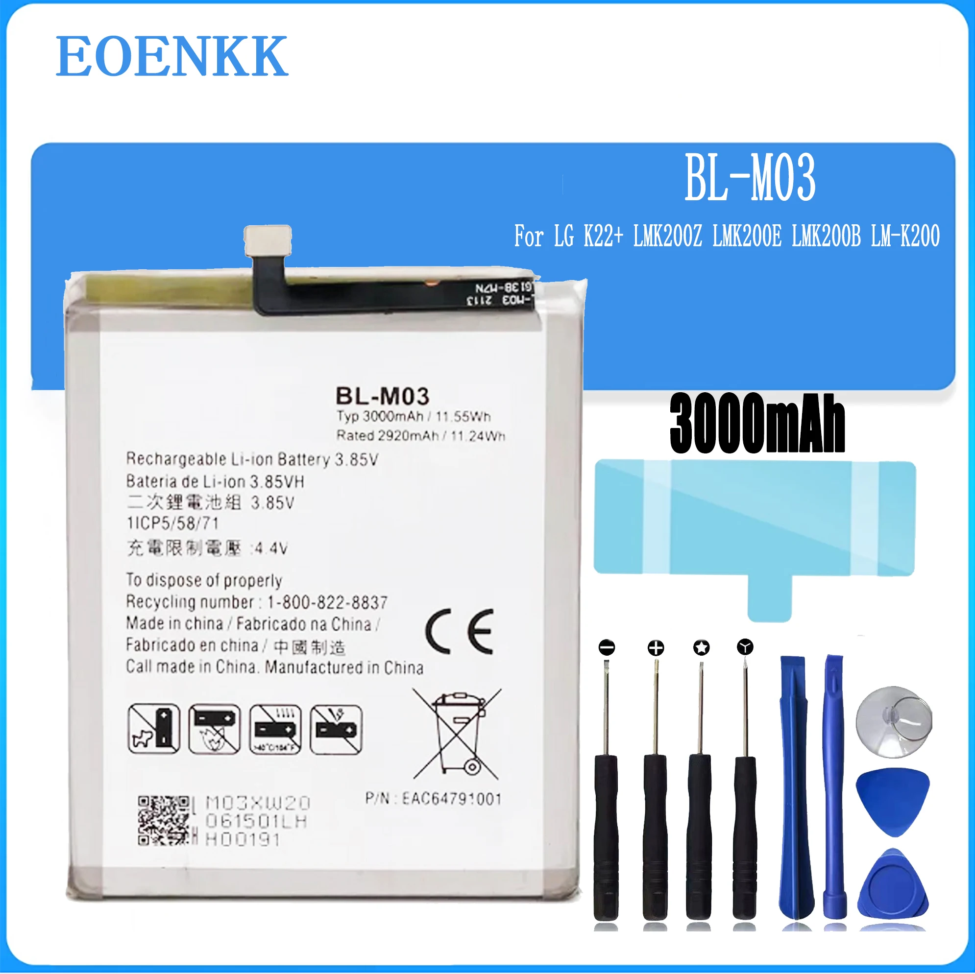 

100% Original BL-M03 Battery For LG K22 / K22 Plus Phone Replacement Bateria