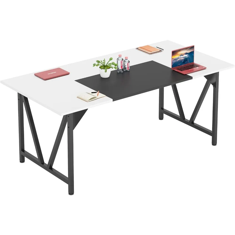 

6FT Conference Table,Meeting Tables, Rectangular Training Seminar Table, Boardroom Desk with Splicing Board for Home Office