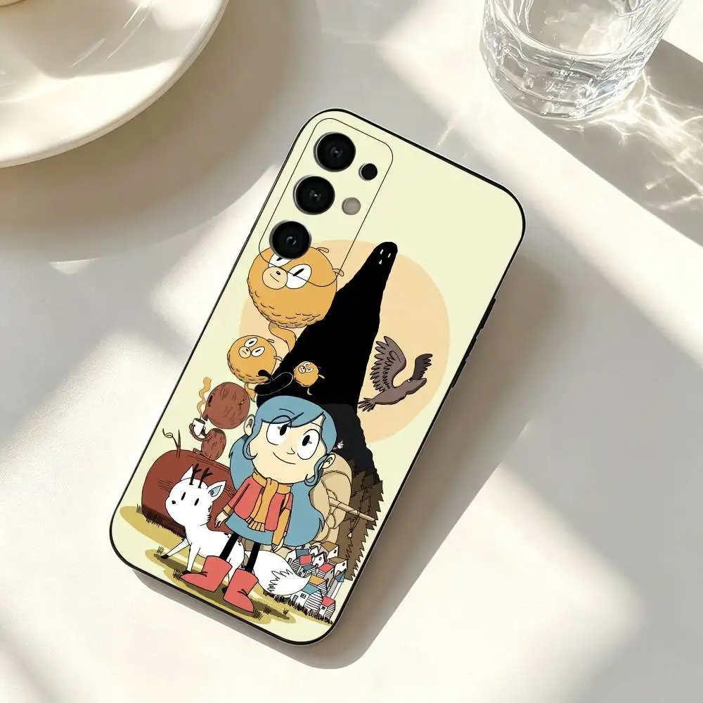 Hot Cartoon H-Hilda Girl Lovely Phone Case for Samsung Galaxy S23,S24,S25,S22,Ultra,S21,Plus,FE,Lite,Note,10,Black Cover