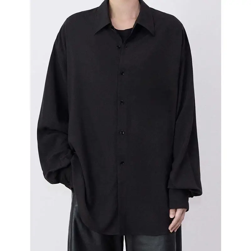 

LEMAIR Neutral Deep Brown Soft Loose irt ex Simple Match irt Autumn New Arrival Youth Faion Long Sve arp ...