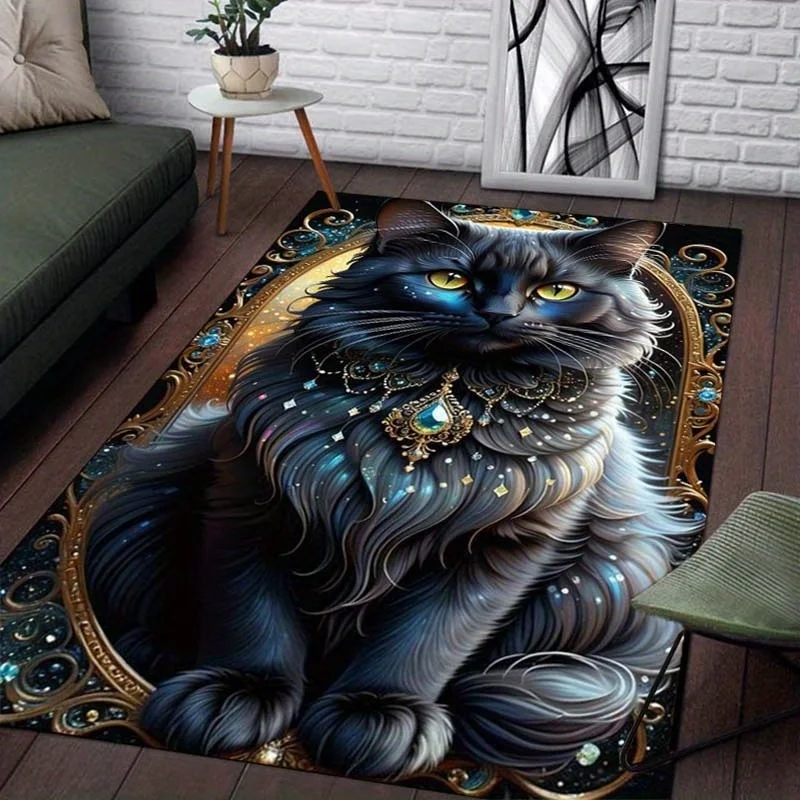 Cute Multi Poodle Dog Paw Print Large Area Rug Soft Flannel Non Slip Floor Carpet for Living Room Home Decor